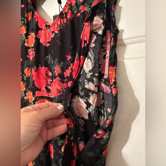 PLENTY by Tracy Reese x Anthropologie SM Laurette Black Red Floral Jumpsuit NWT - Picture 9 of 16